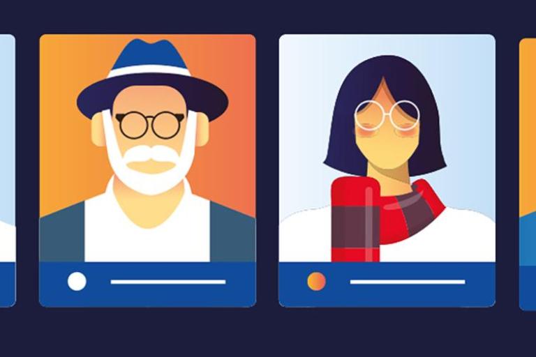Cartoon images of people.